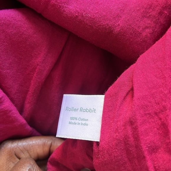 Roller Rabbit Peonia Embroidered Ainsley Dress Size Small Maroon and Blue - Picture 8 of 10